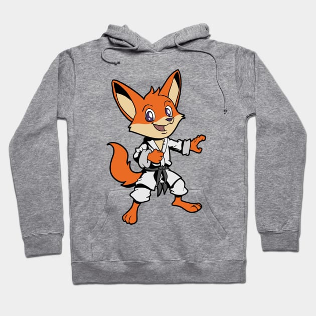Comic fox does karate Hoodie by Modern Medieval Design